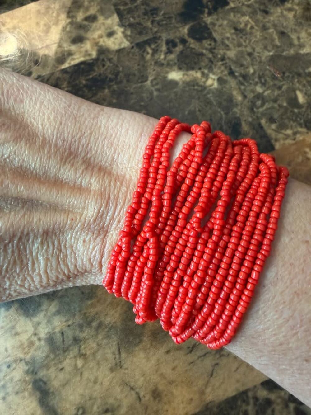 Bold Statement Red Beaded Bracelet (MWL39)
